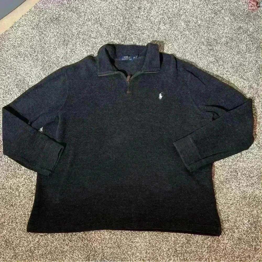 Polo Ralph Lauren Sweater Men's Size XXL Black 1/4 Zip Long Sleeve